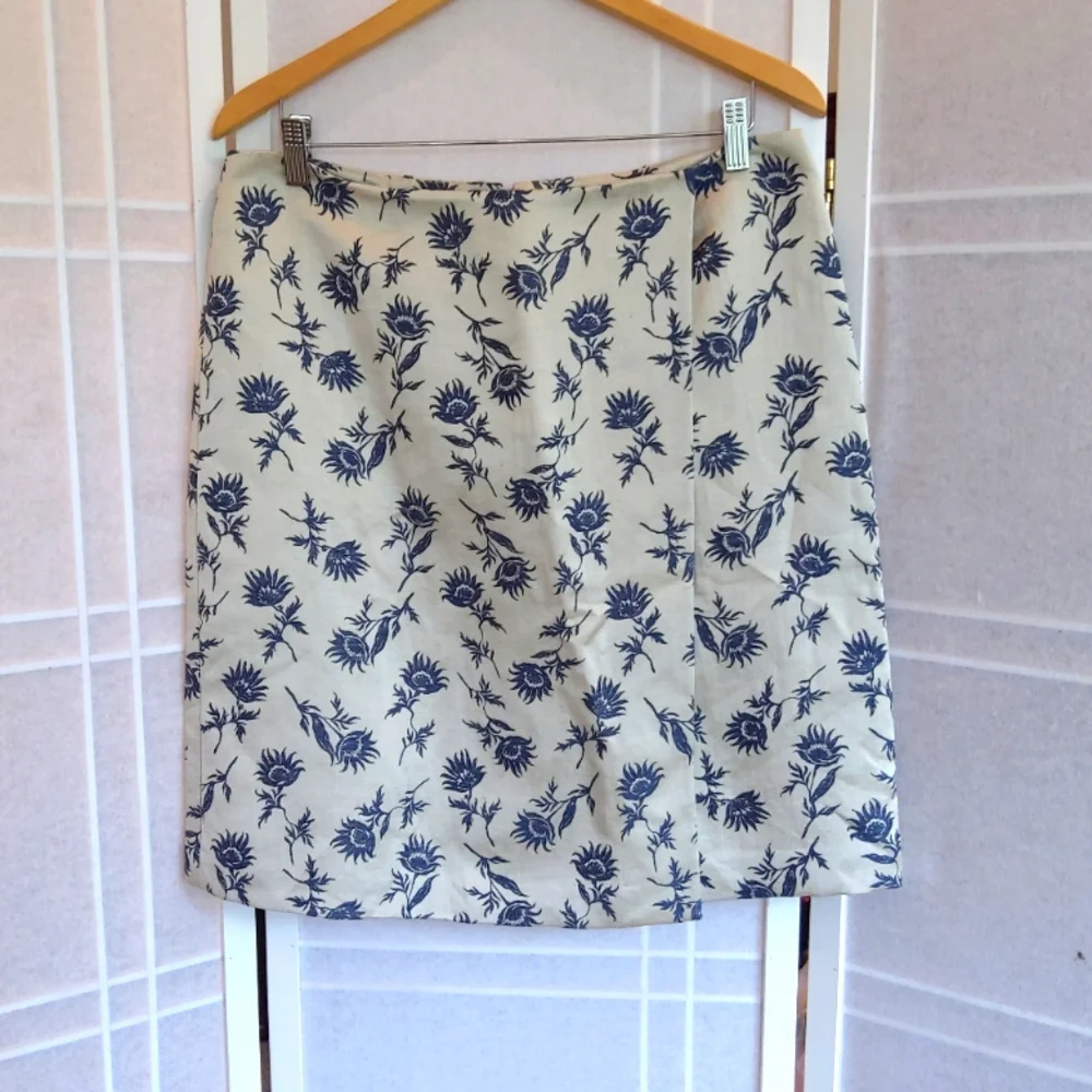 Tory Burch blue cream floral skirt